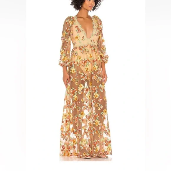chinese dress ladies For Love & Lemons Abby Maxi Dress main image 0
